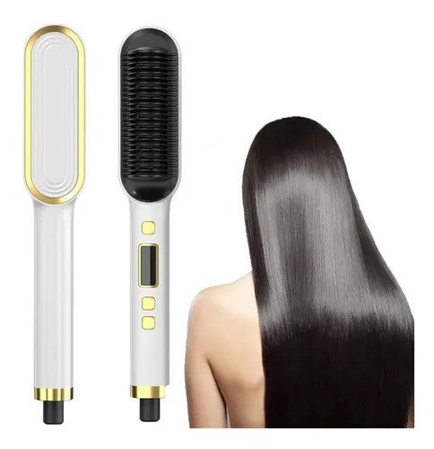 Transforma tu Cabello en Segundos: Cepillo Alisador Eléctrico Profesional 2 in 1!