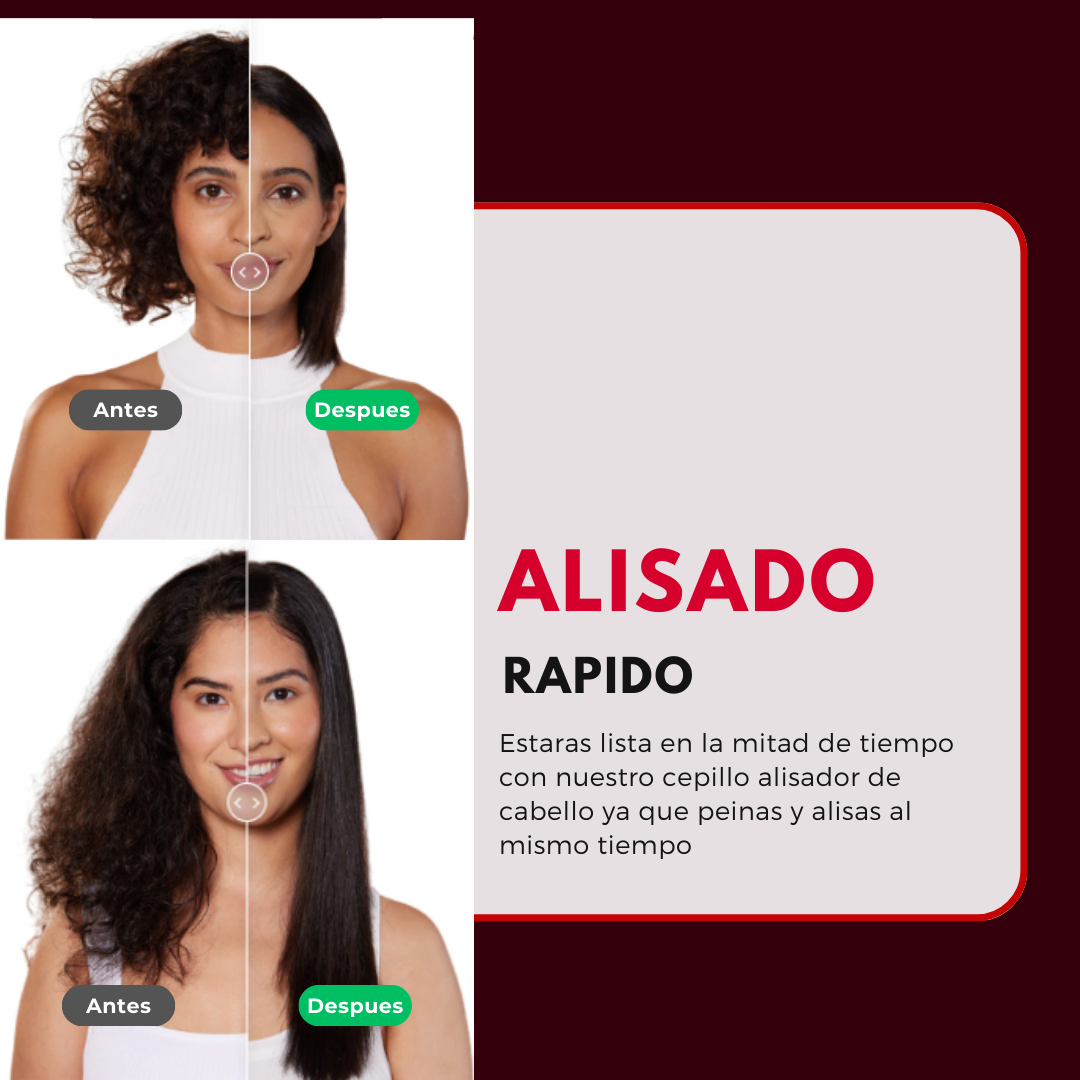 Transforma tu Cabello en Segundos: Cepillo Alisador Eléctrico Profesional 2 in 1!