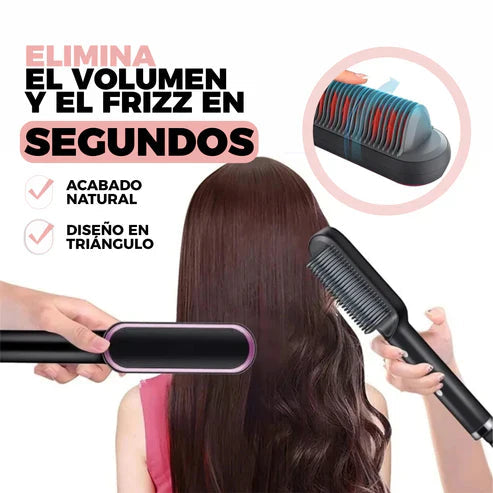 Transforma tu Cabello en Segundos: Cepillo Alisador Eléctrico Profesional 2 in 1!