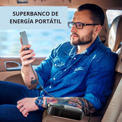 ✅ POWER COMPRESSOR  + CARGADOR DE BATERÍA VEHICULAR PORTÁTIL 3 en 1 ✅
