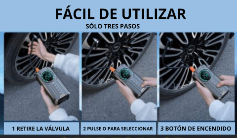 ✅ POWER COMPRESSOR  + CARGADOR DE BATERÍA VEHICULAR PORTÁTIL 3 en 1 ✅