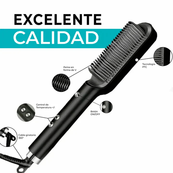 Transforma tu Cabello en Segundos: Cepillo Alisador Eléctrico Profesional 2 in 1!